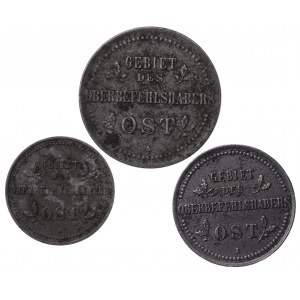 Ober-Ost. 1,2,3 kopiejki 1916 A - zestaw 3 sztuki