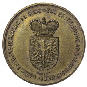 Śląsk, medalik na pamiątkę pobytu cesarza Franciszka Józefa I na Śląsku 1880
