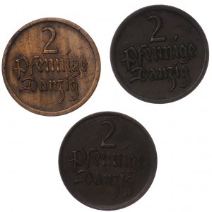 Gdansk, 2 fenigs 1926 - set of 3 pieces