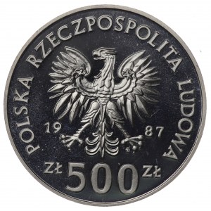 Polska, PRL, 500 złotych 1987 XV Zimowe Igrzyska Olimpijskie