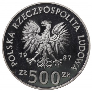 Polska, PRL, 500 złotych 1987 XV Zimowe Igrzyska Olimpijskie