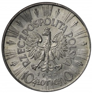Poland, Second Republic, 10 zloty 1935, Pilsudski