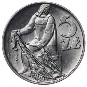 Polska, PRL, 5 złotych 1973, Rybak