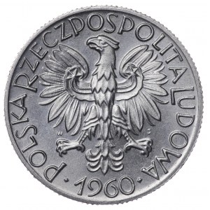 Poland, People's Republic of Poland, 5 gold 1960, Fisherman - skinny sleeve