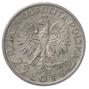 Poland, Second Republic, 2 gold Head of a Woman 1934