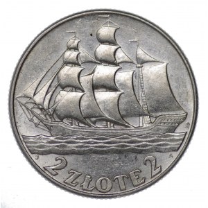 Polska, II RP, 2 złote Żaglowiec 1936