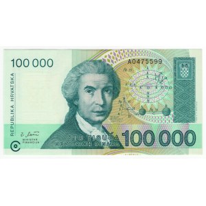 Croatia, 100,000 dinars 1993