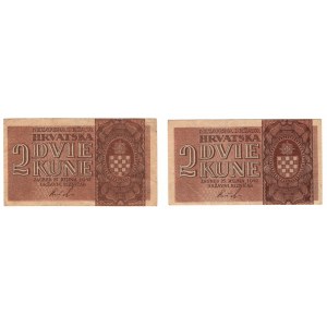 Croatia, 2 kune 1942 - set of 2 pieces