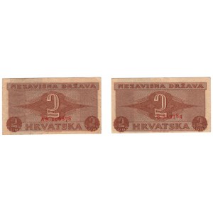 Croatia, 2 kune 1942 - set of 2 pieces