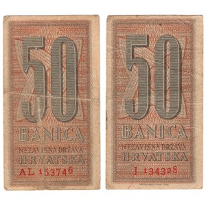 Chorvatsko, 50 banica 1942 - sada 2 kusů