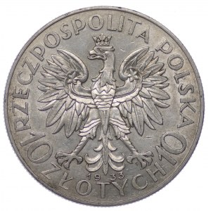 Poland, Second Republic, 10 zloty Head of a Woman 1933