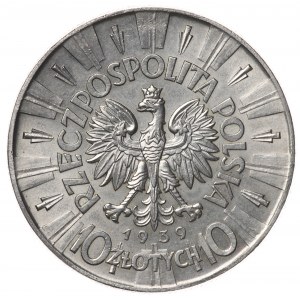 Polska, II RP, 10 złotych Piłsudski 1939
