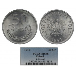 Polska, PRL, 50 groszy 1949