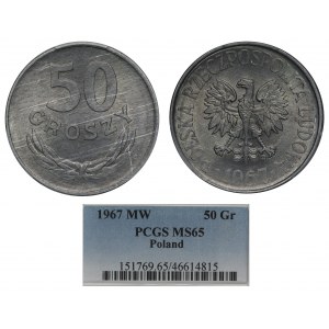 Polska, PRL, 50 groszy 1967