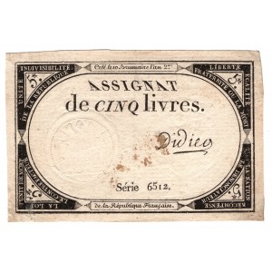 France, assignee 5 livres