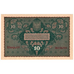 Poland, 10 Polish marks 1919, 2nd AV series