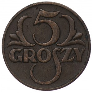 Poland, Second Republic, 5 pennies 1930
