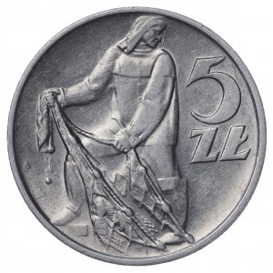 Polska, PRL, 5 złotych 1959 Rybak