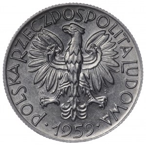 Polska, PRL, 5 złotych 1959 Rybak
