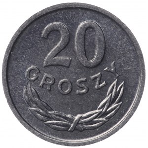 Polska, PRL, 20 groszy 1957- wąska data, rzadka