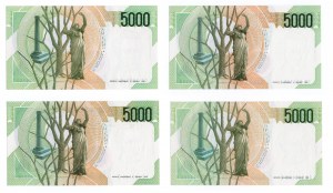 Italy, 5000 lire 1985 - set of 4 pieces