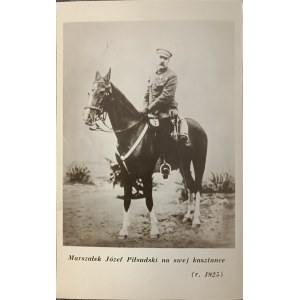 Pocztówka patriotyczna vintage: Józef Piłsudski na kasztance, 1925