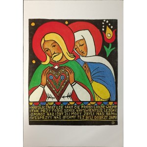 Pocztówka z reprodukcją: Lela Pawlikowska, Jezusowe serce