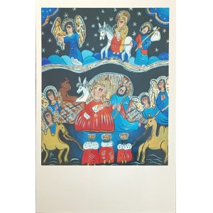Reproduction/Christmas postcard: Zakopane nativity scene, 1987