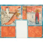 Jerzy Nowosielski (1923 Kraków - 2011 ibid.), Polychrome design for the church in Izabelin, 5 designs for the Stations of the Cross, 2nd half of the 1950s.