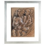 Franciszek Starowieyski (1930 Bratkówka pri Krosne - 2009 Varšava), Eine kleine Schweimerei zwischen Elteren Leuten, 1985