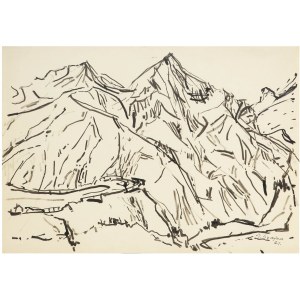 Józef Szajna (1922 Rzeszów - 2008 Warsaw), Mountain Landscape from Austria, 1961