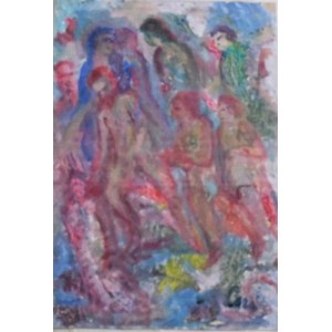 Watercolor signed and dated 1950 depicting The Deposition