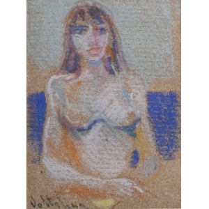 Luigi Voltolina, oil on cardboard depicting nude