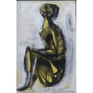 YVAN BELTRAME, Figura, olio su tavola