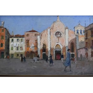NOVO Stefano, Pittore Italy, Cavarzere 1862, Padova 1927 Dipinto, olio su tavola raffigurante, Chiesa di San Giovanni in Bragora