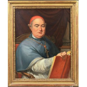 Dipinto olio su tela raffigurante ritratto del cardinale Carlo Rezzonico, poi Papa Clemente XIII, epoca del XVIII secolo