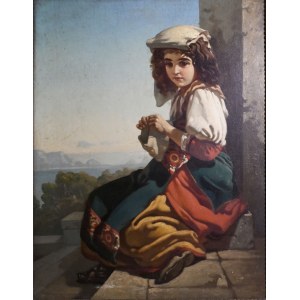By Antony REGNIER (Marseille, 1835 - Marseille, 1909), Young Italian girl.