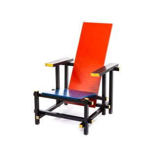Gerrit Rietveld, według (1888 - 1964), Krzesło Czerwono-niebieskie, lata 70. XX w.
