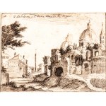 Giovanni Battista Mercati, a) View of the Suburra with Santa Maria Maggiore in the background; b) Classical ruins near San Pietro in Vincoli. Pair of drawings