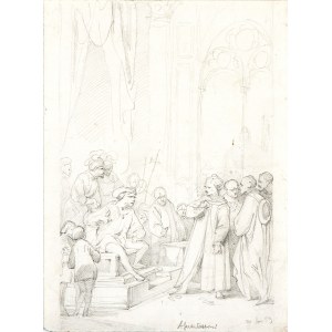 Alessandro Guardassoni, Preparatory study for the general composition of the painting Pier Capponi tears up the pacts imposed by Charles VIII.