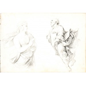 Francesco Podesti, Study of a female figure at prayer and for a Moses