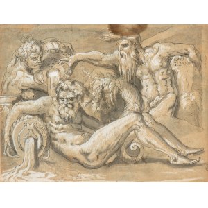 Salviati Francesco de' Rossi, Allegory of the rivers Partenope, Sebeto and Garigliano