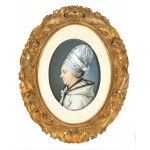 Carl Friedrich Holtzmann, a) Profile portrait of a gentlewoman with cap; b) Profile portrait of a young gentlewoman with earrings and necklace. Pair of miniatures