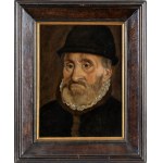 Artista olandese, XVII secolo, a) Portrait of a lady with cap and gorget; b) Portrait of a gentleman with hat. Pair of paintings