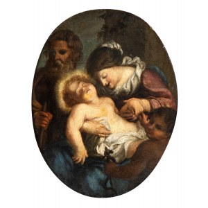 Scuola emiliana, XVII secolo, The Holy Family with the Infant Saint John the Baptist