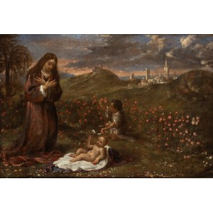 Scarsellino Ippolito Scarsella, The Adoration of the Child, Madonna of the Roses