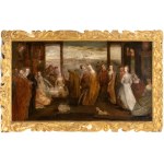 Artista fiammingo attivo a Venezia, fine XVI - inizio XVII secolo, Wedding reception in a Venetian palace