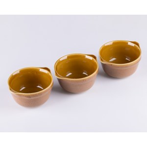 Mirostowickie Zakłady Ceramiczne, Light brown bouillons - 3 pieces, 1970s/80s.