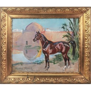 Wojciech KOSSAK (1856-1942), Horse against the background of the city of Fez, 1936