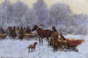 S OLSZEWSKI - Adam SETKOWICZ (1876-1945), Wyjazd na polowanie, 1918